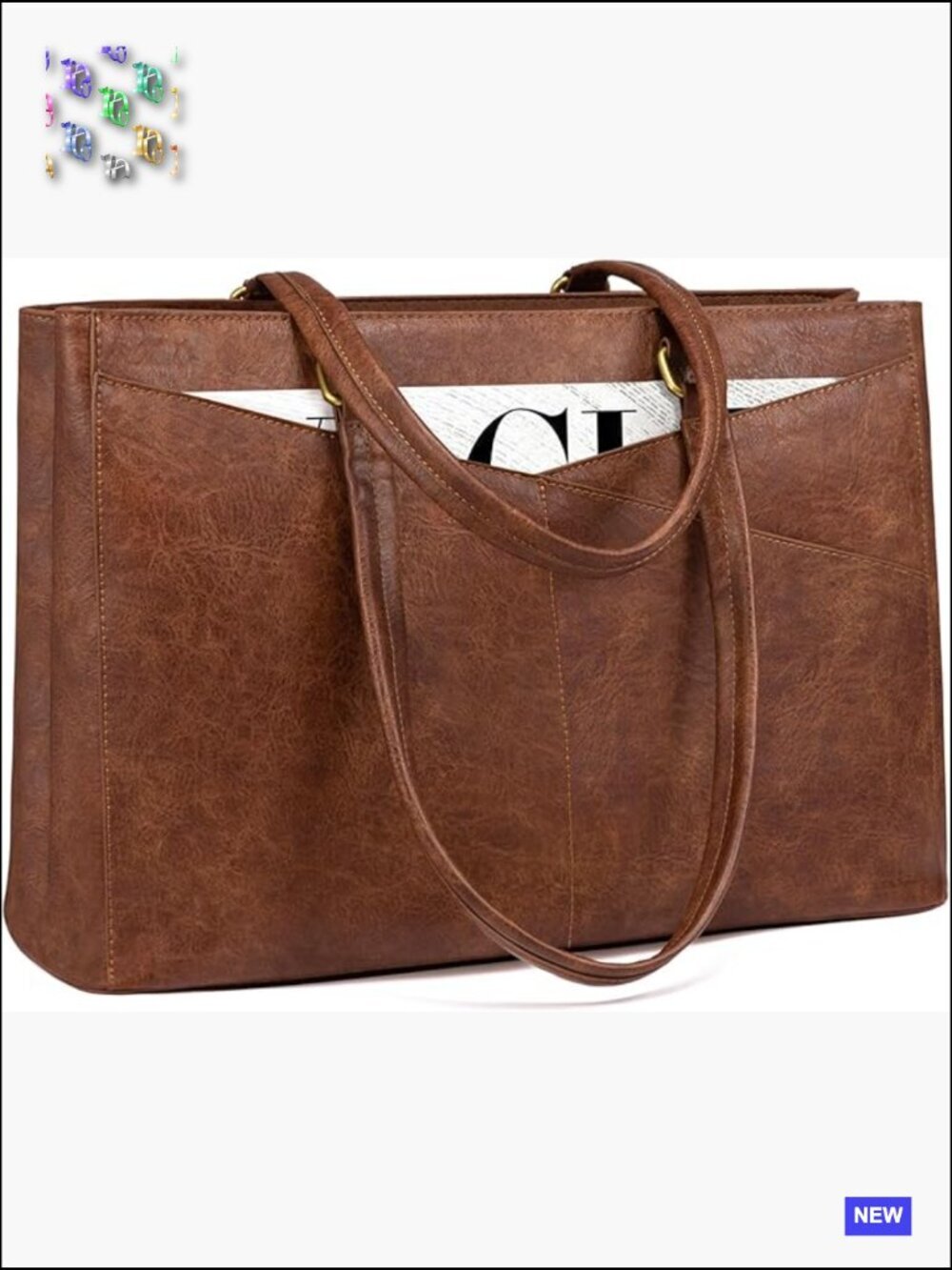 Vintage Leather Laptop Tote Bag Professional Office Work Briefcase Satchel Style
